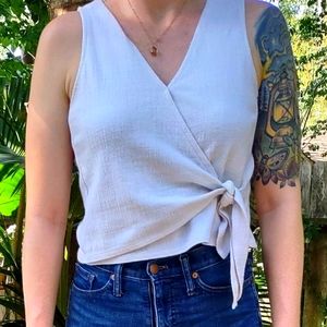 Madewell Texture & Thread Wrap Top Size Small